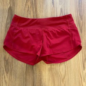 Lululemon speed up short, red